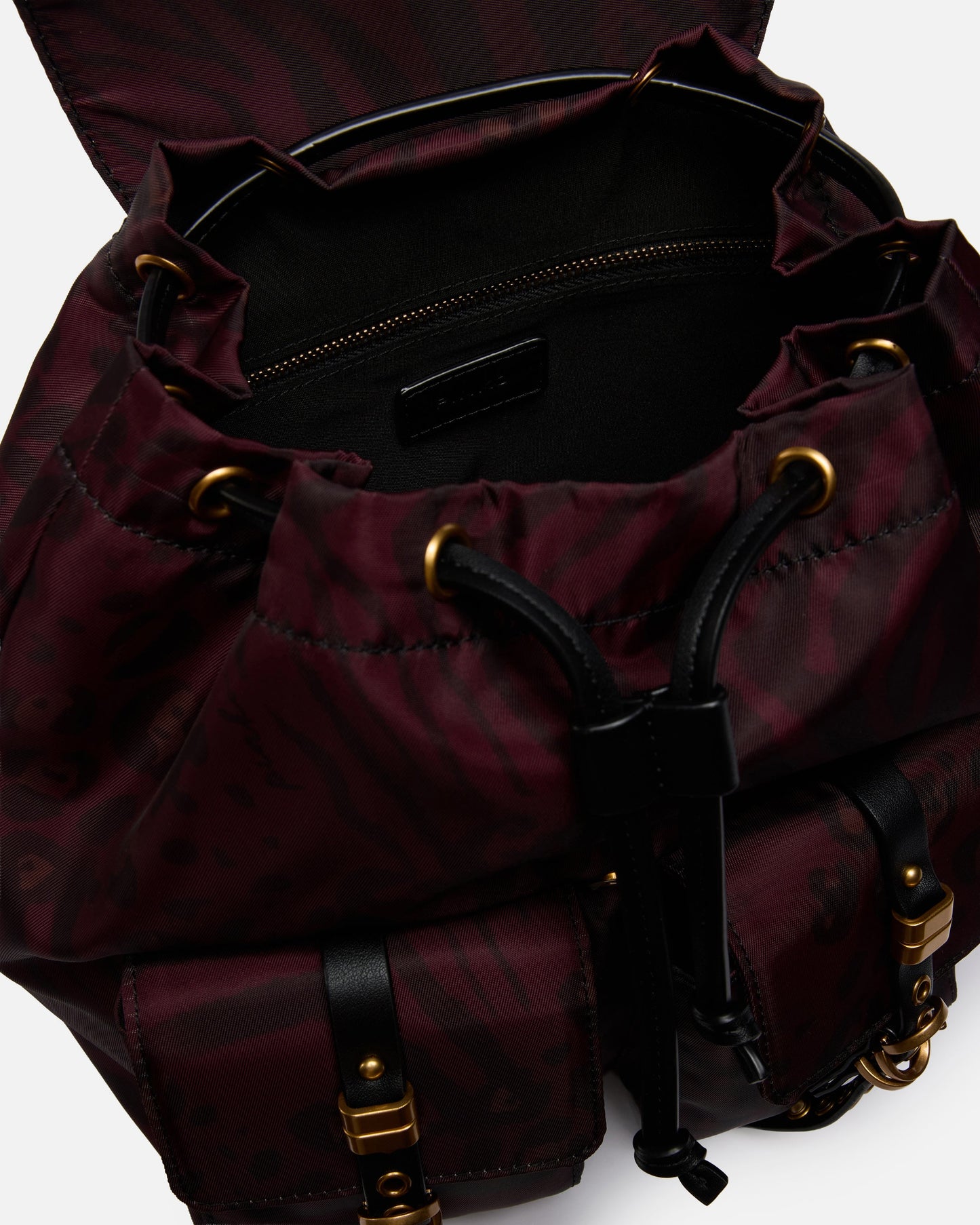 Medium nylon backpack with animal print