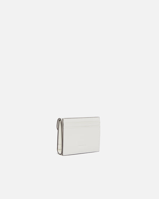 Leather wallet with logo lettering