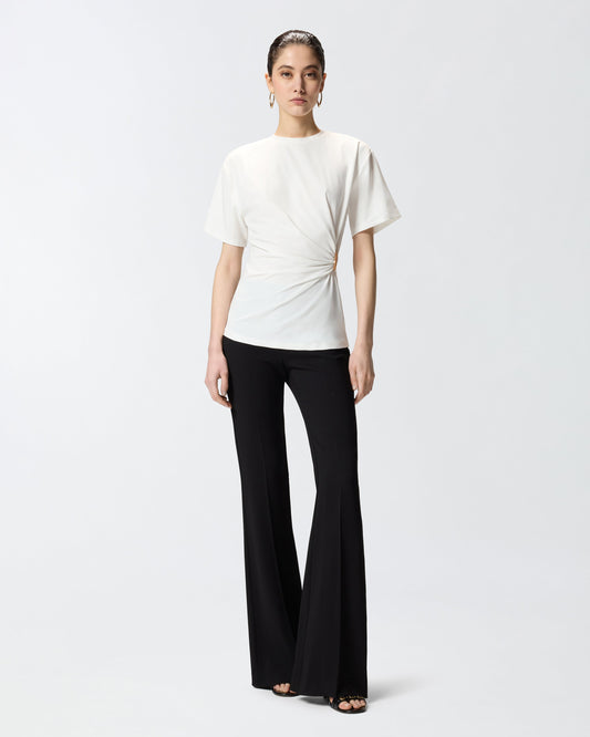 T-shirt with draping and gold detail