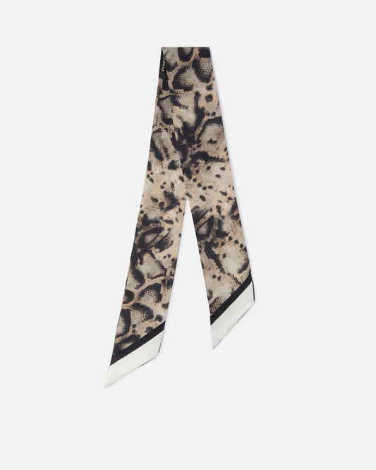 Thin scarf with snake print