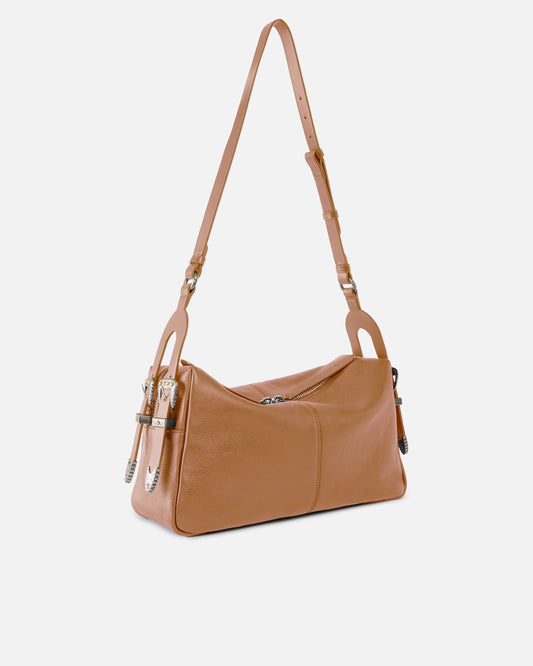 Keeper Bag medium shoulder bag in new biker leather