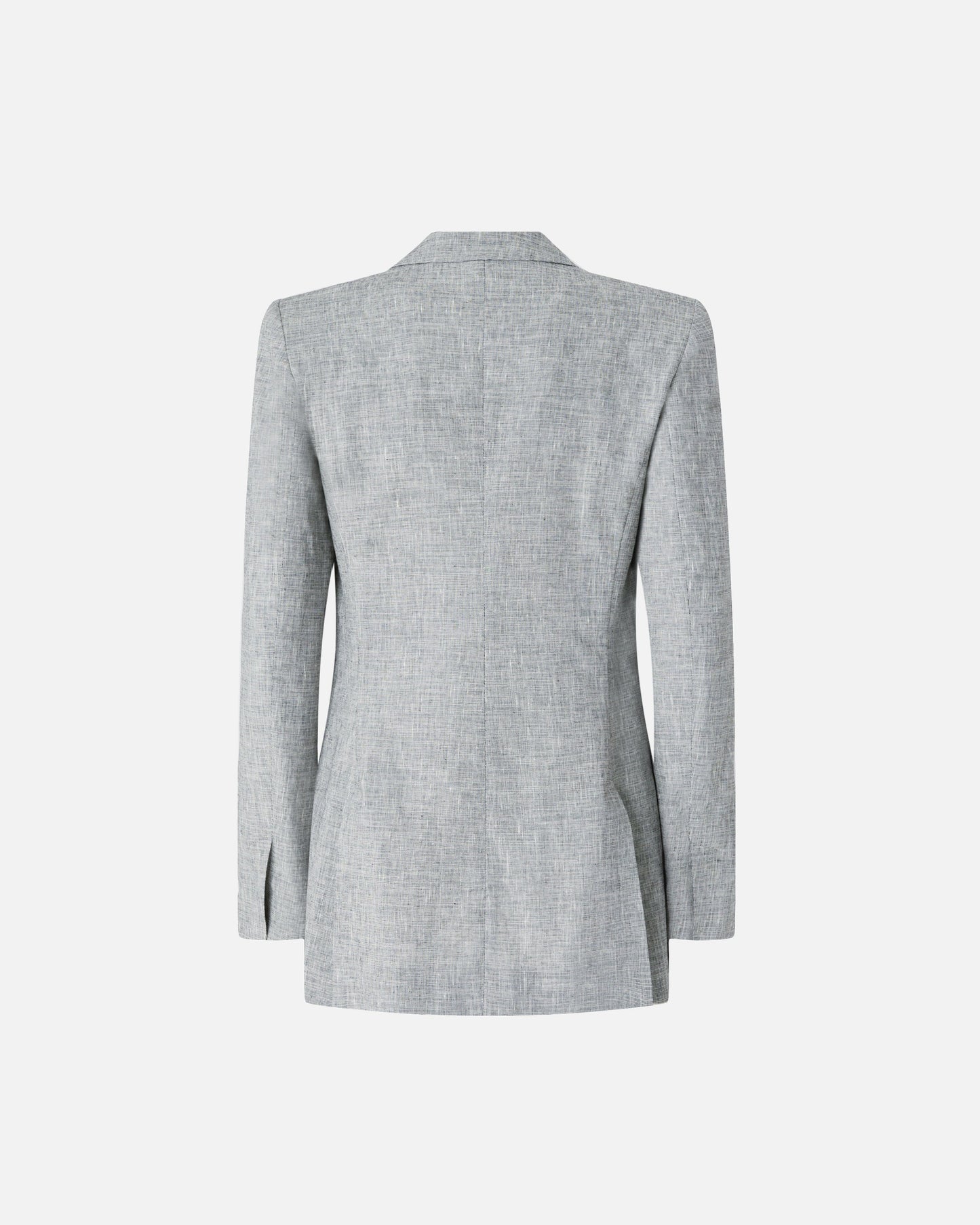 Double-breasted jacket in slub linen-blend fabric