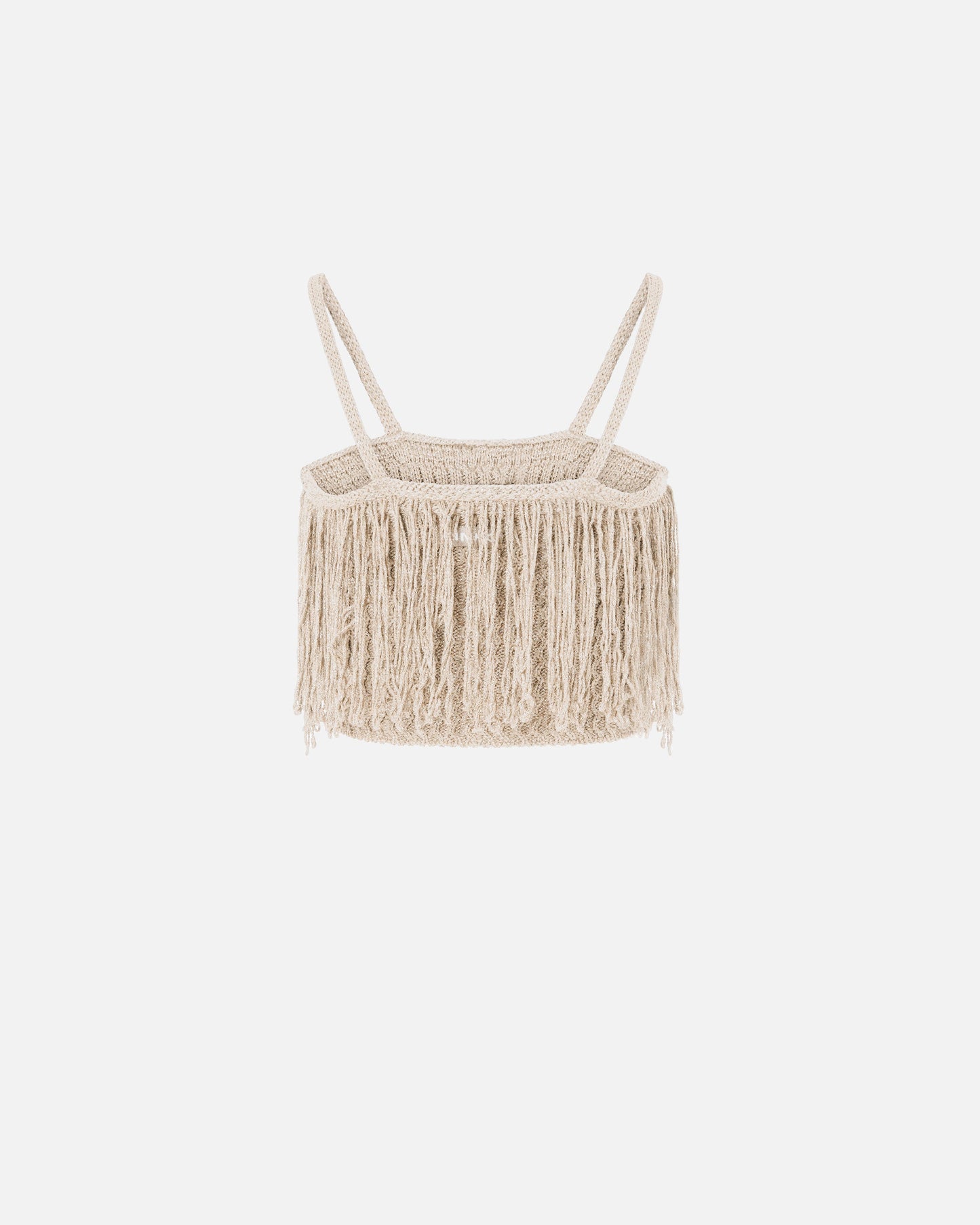 Crop top in knit with fringes
