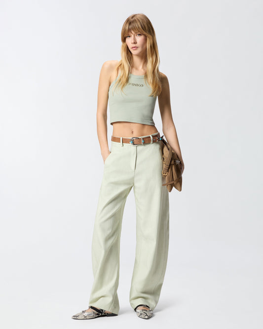 Cropped vest top with logo