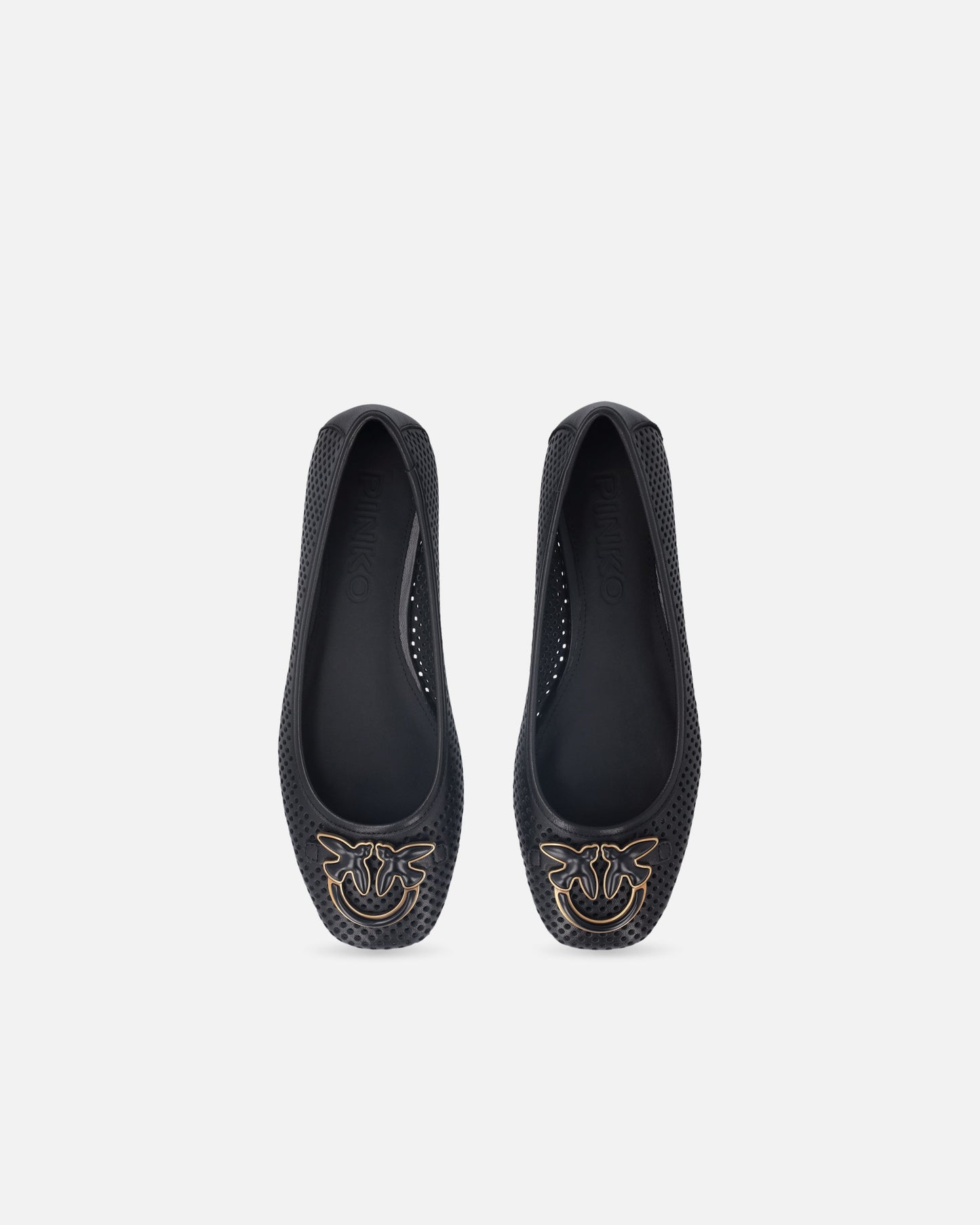 Perforated ballerinas with Love Birds logo