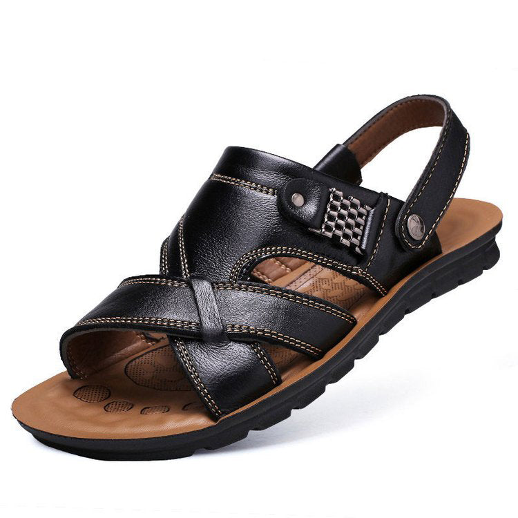 Herren Outdoor-Sandalen aus Rindsleder mit doppelter Funktion