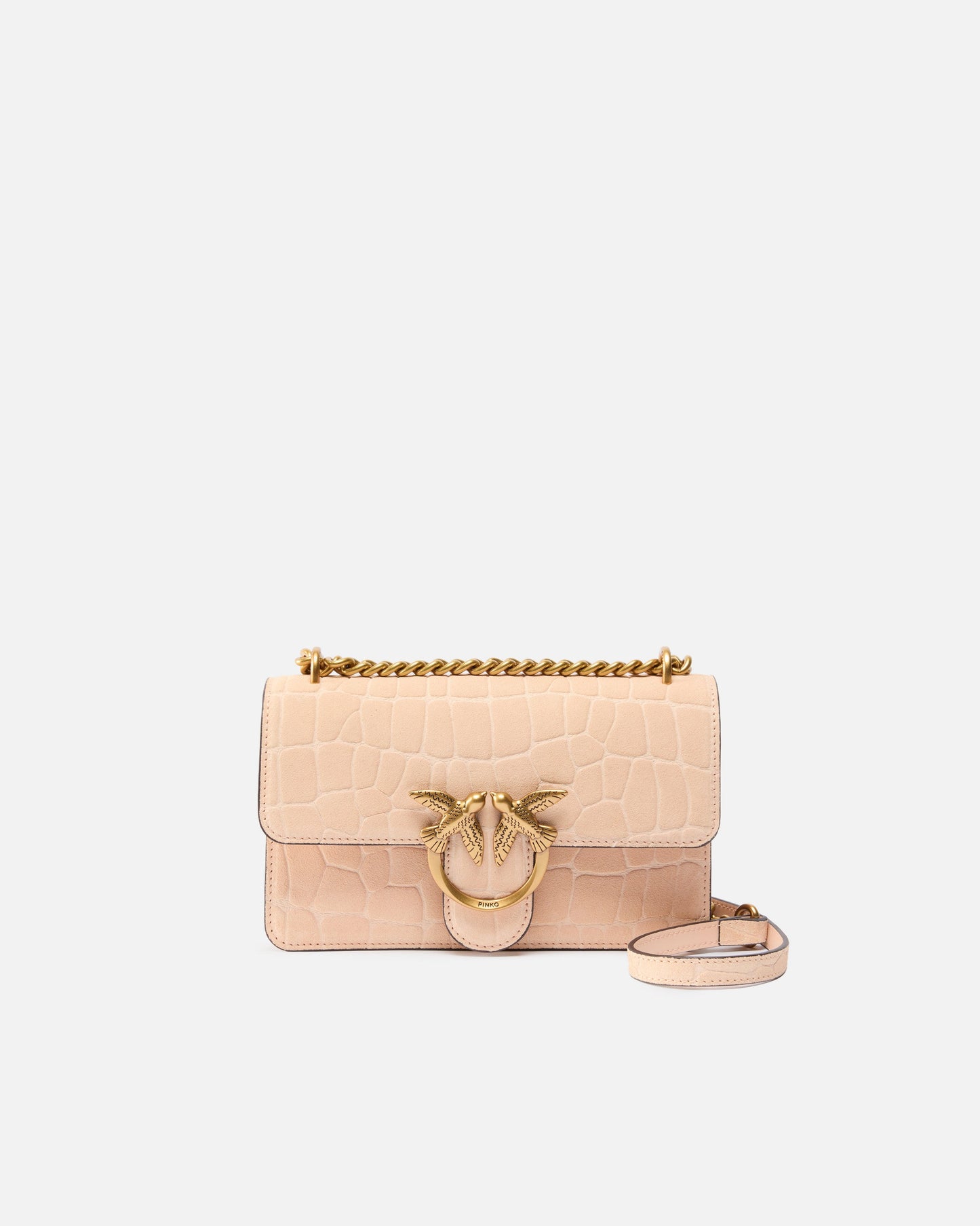 Mini Love Bag One small crossbody bag in crocodile-print leather