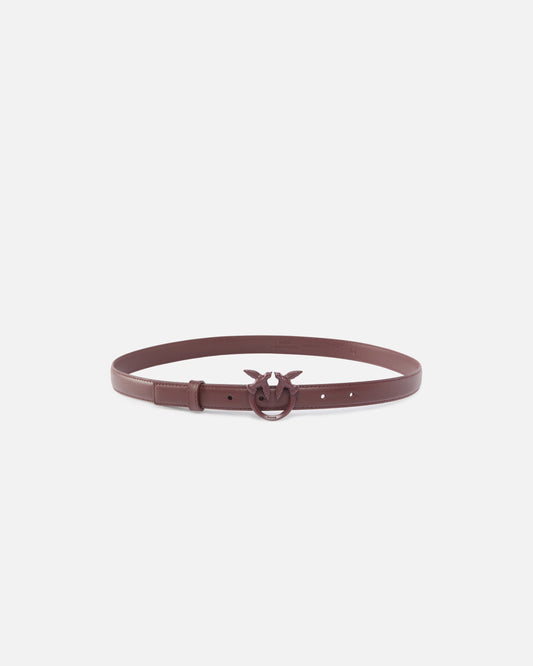 Thin colour-block Love Birds leather belt 2cm