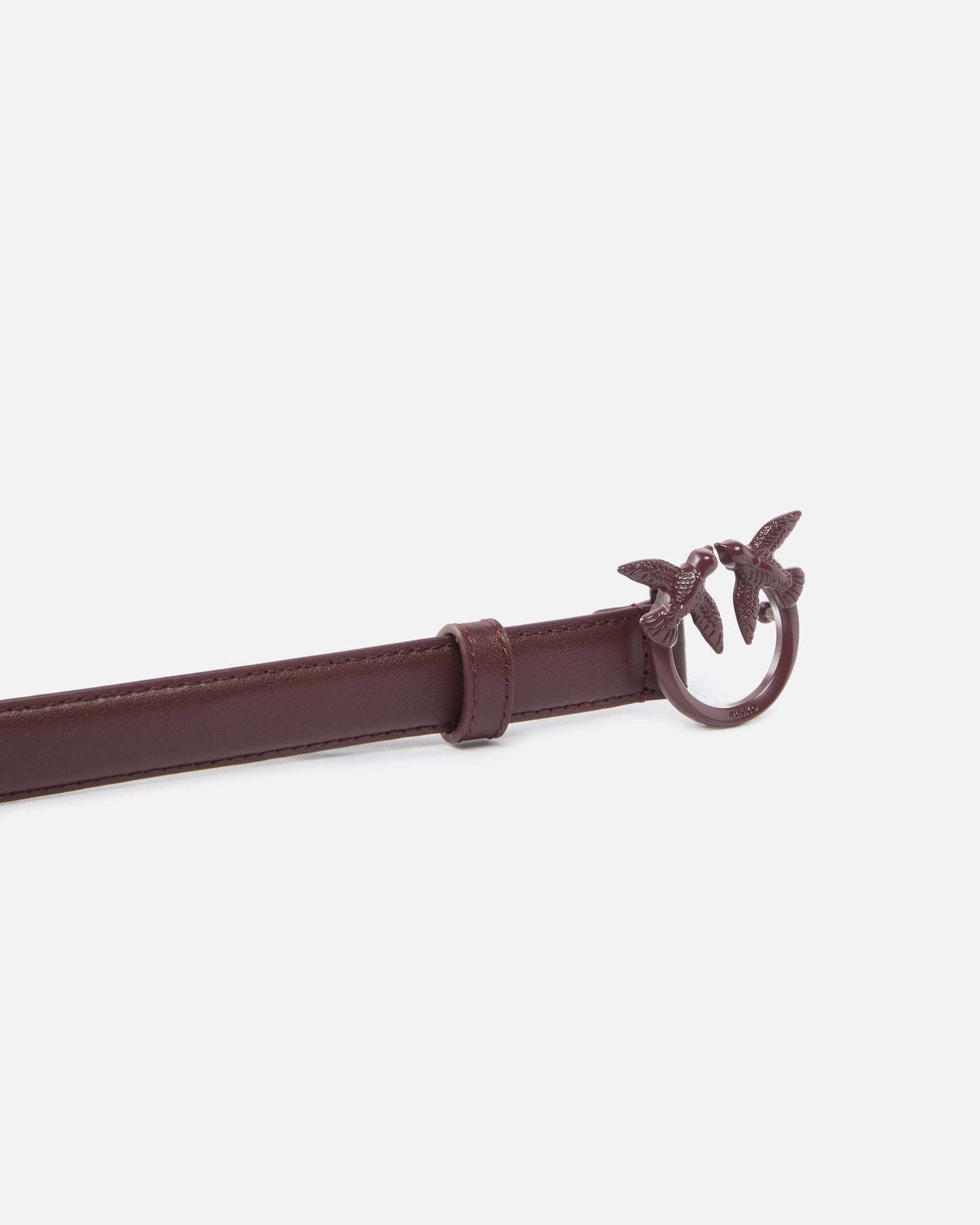 Thin colour-block Love Birds leather belt 2cm