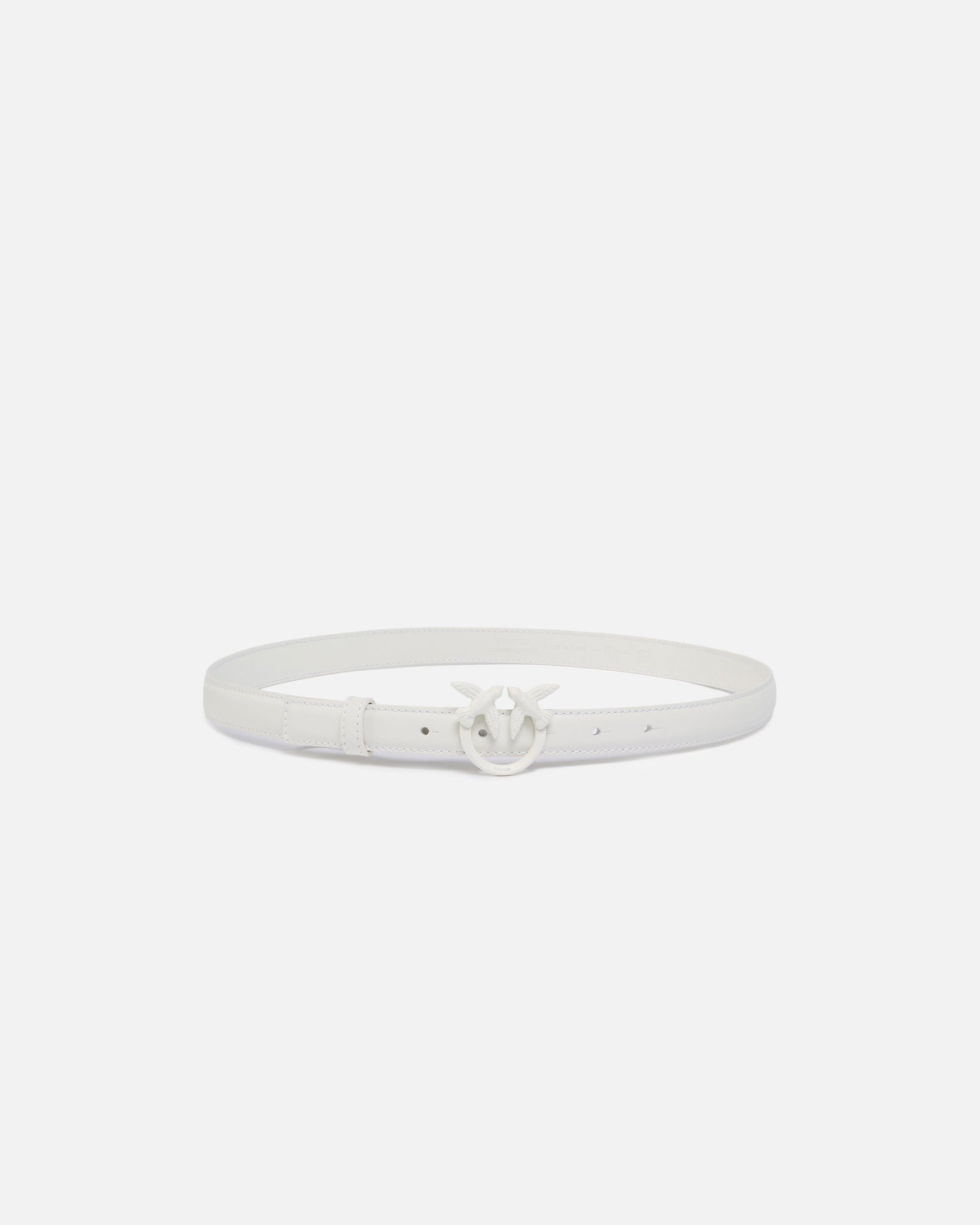 Thin colour-block Love Birds leather belt 2cm