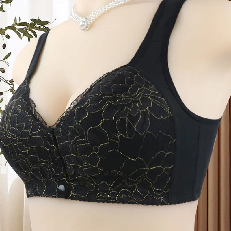 ✨Letzter Tag: 1 kaufen, 1 gratis erhalten!✨ Spitzen-BH mit Blumenmuster und Vorderverschluss