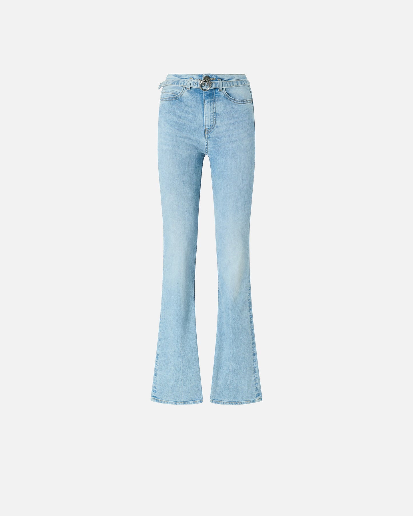 Light jeans with belt and Love Birds buckle