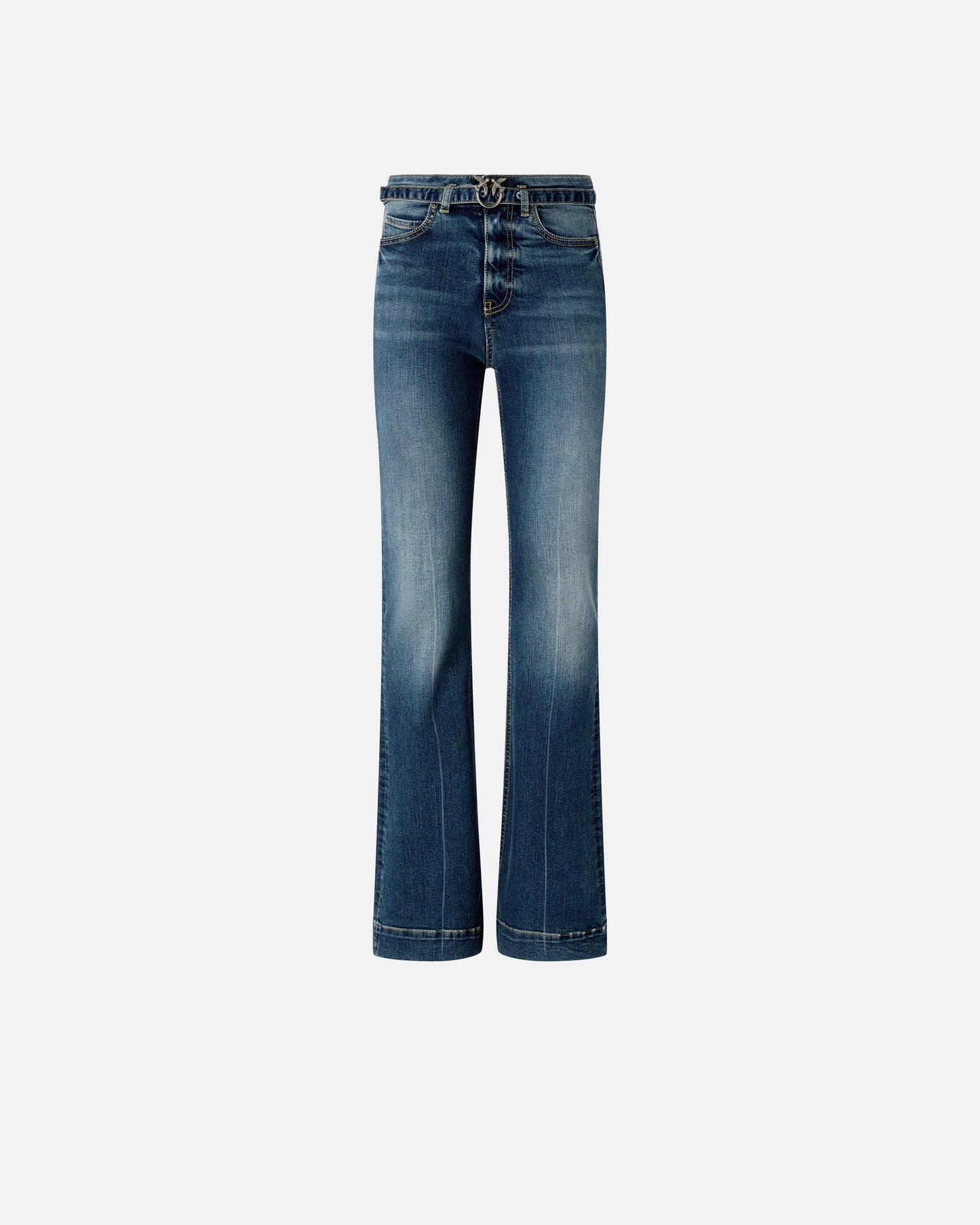 Dark jeans with belt and Love Birds buckle