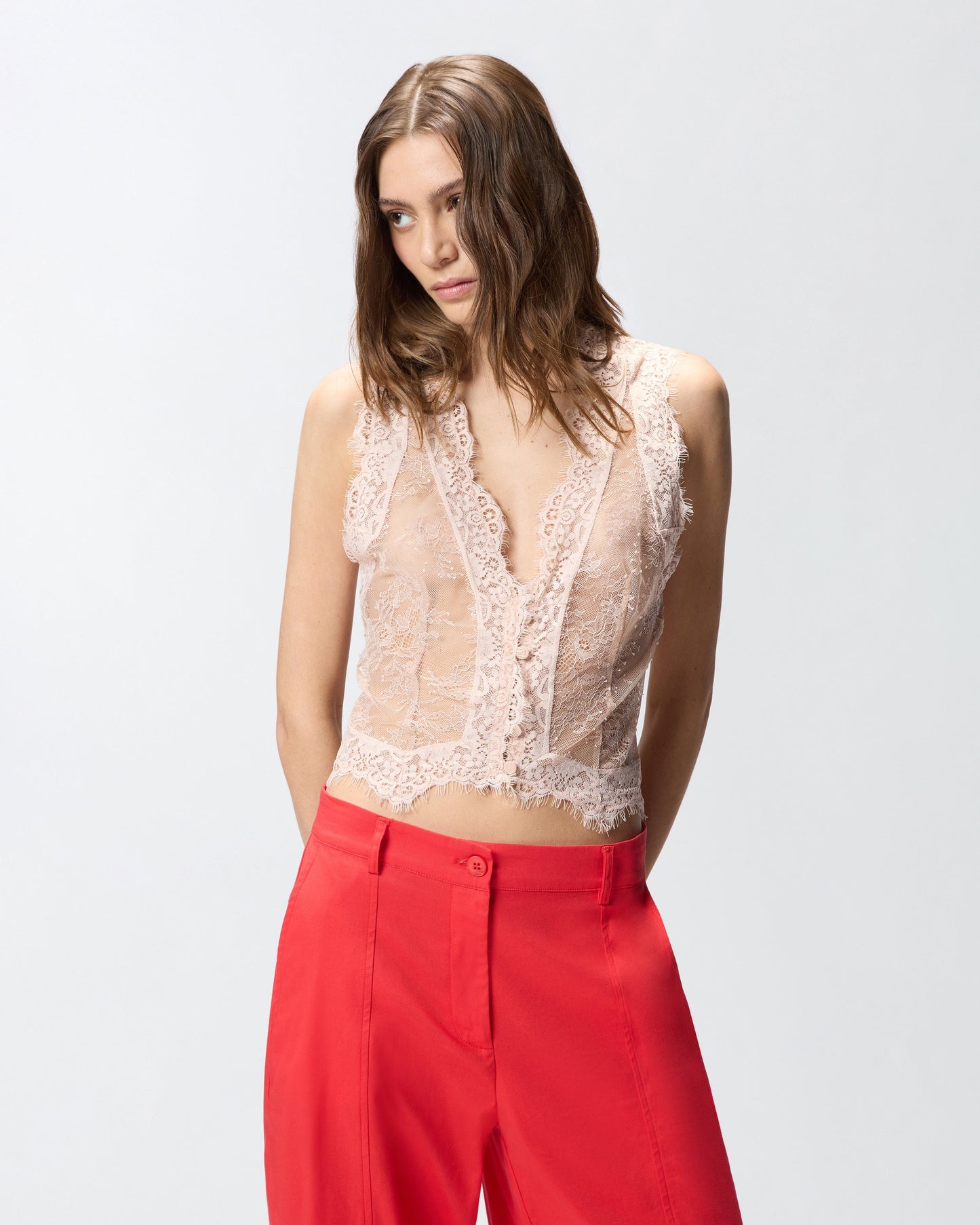 Valenciennes lace vest