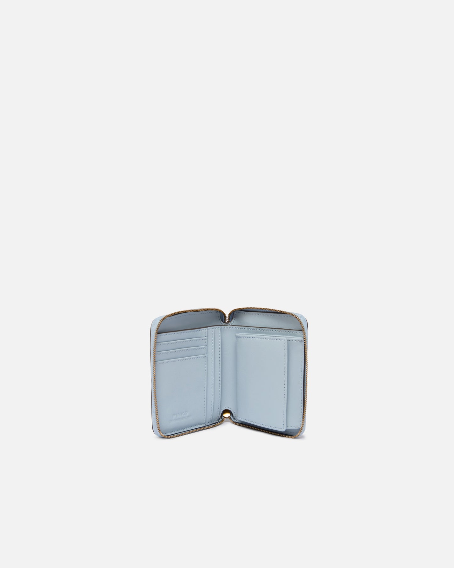 Square leather zip-around purse