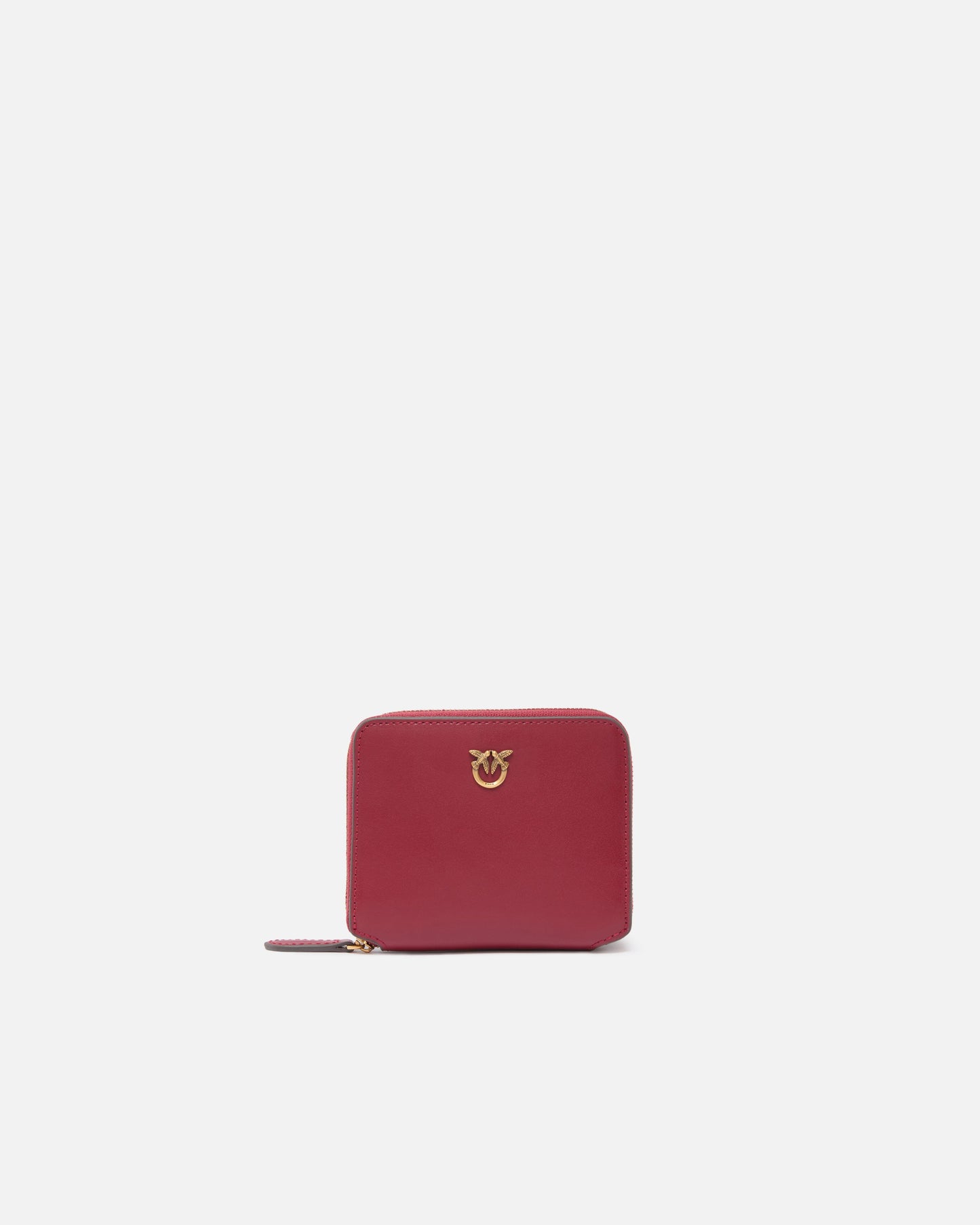 Square leather zip-around purse