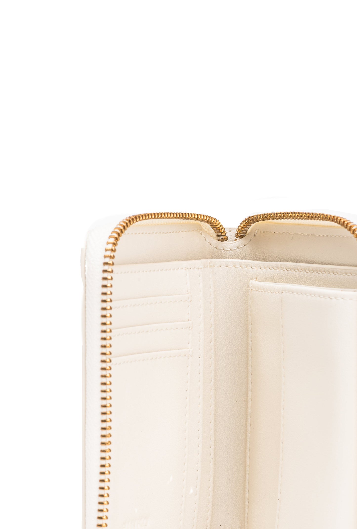 Square leather zip-around purse