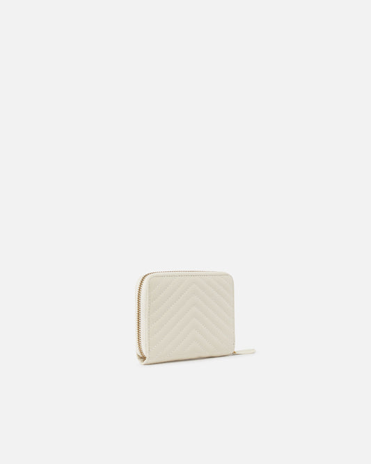Square quilted nappa leather zip-around purse