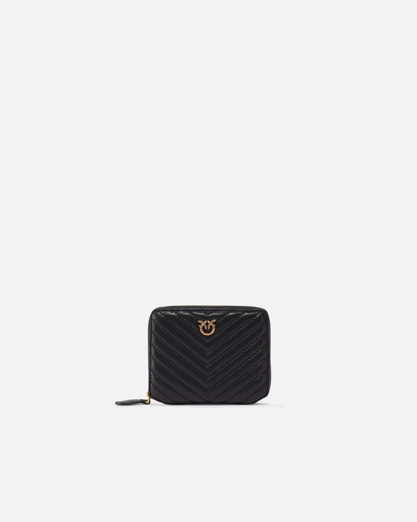 Square quilted nappa leather zip-around purse