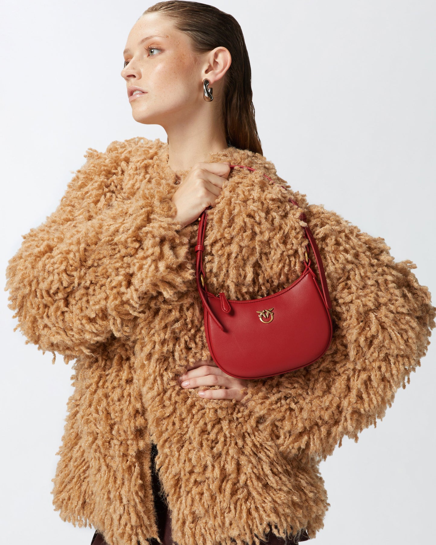Half Moon baby leather shoulder bag