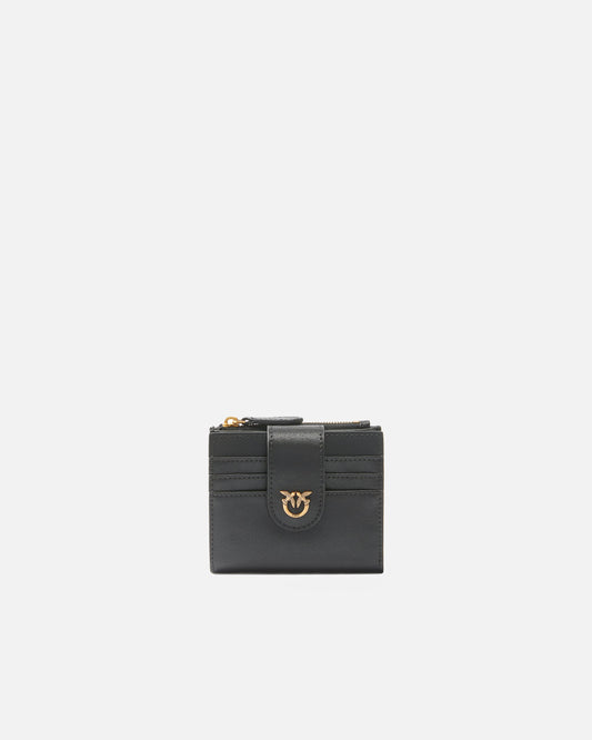 Small smooth leather wallet with logo