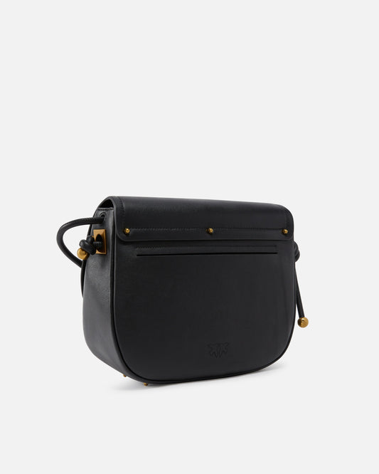 Large leather crossbody bag with knots