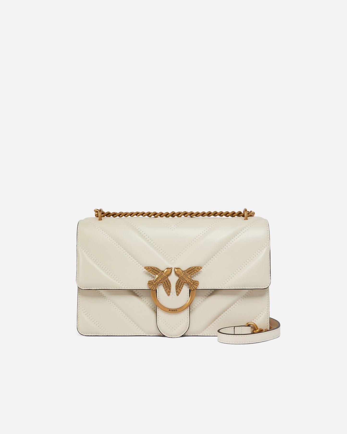 Medium Love Bag One Light chevron nappa leather crossbody bag