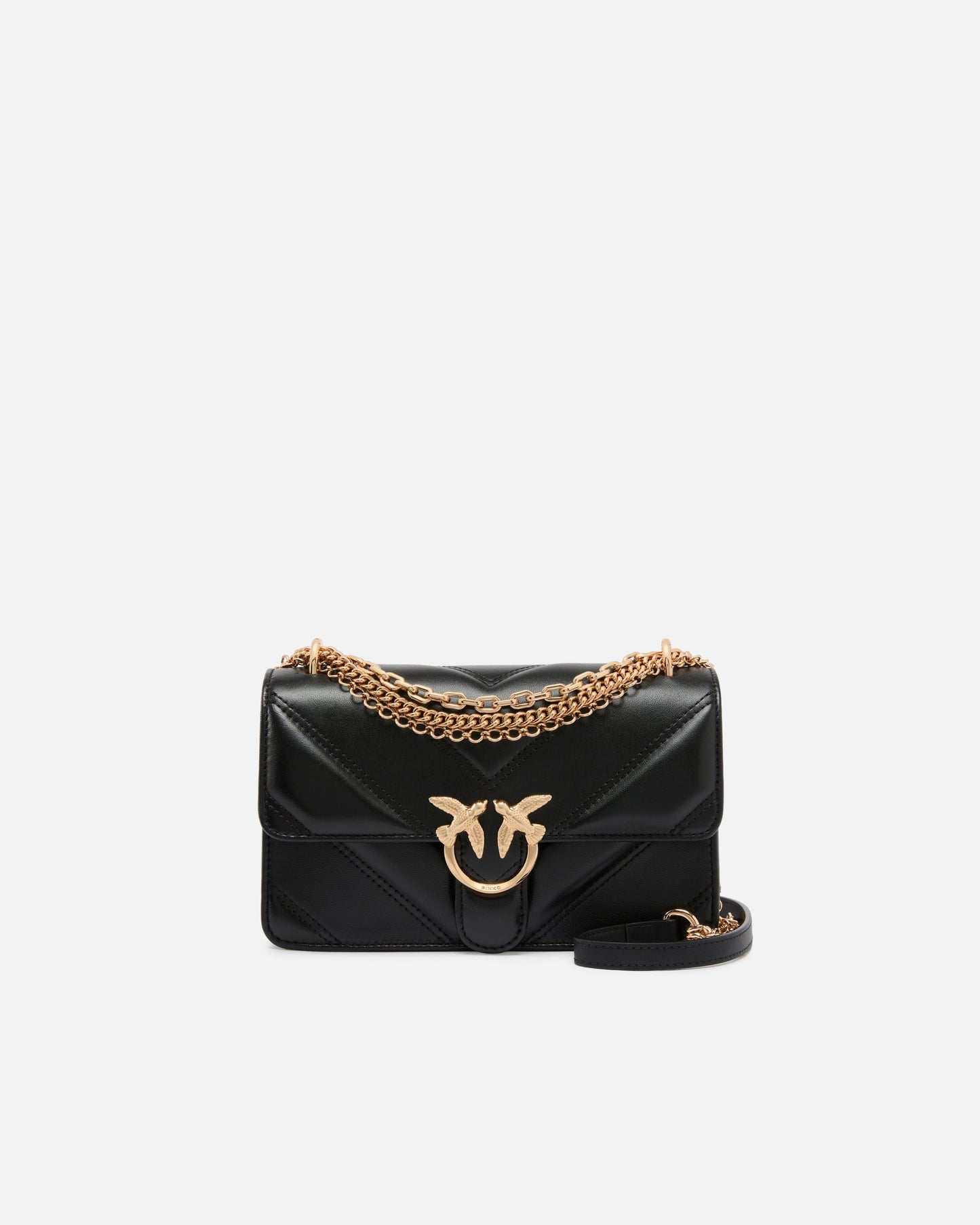 Mini Love Bag One shoulder bag in chevron leather and nappa with triple chain