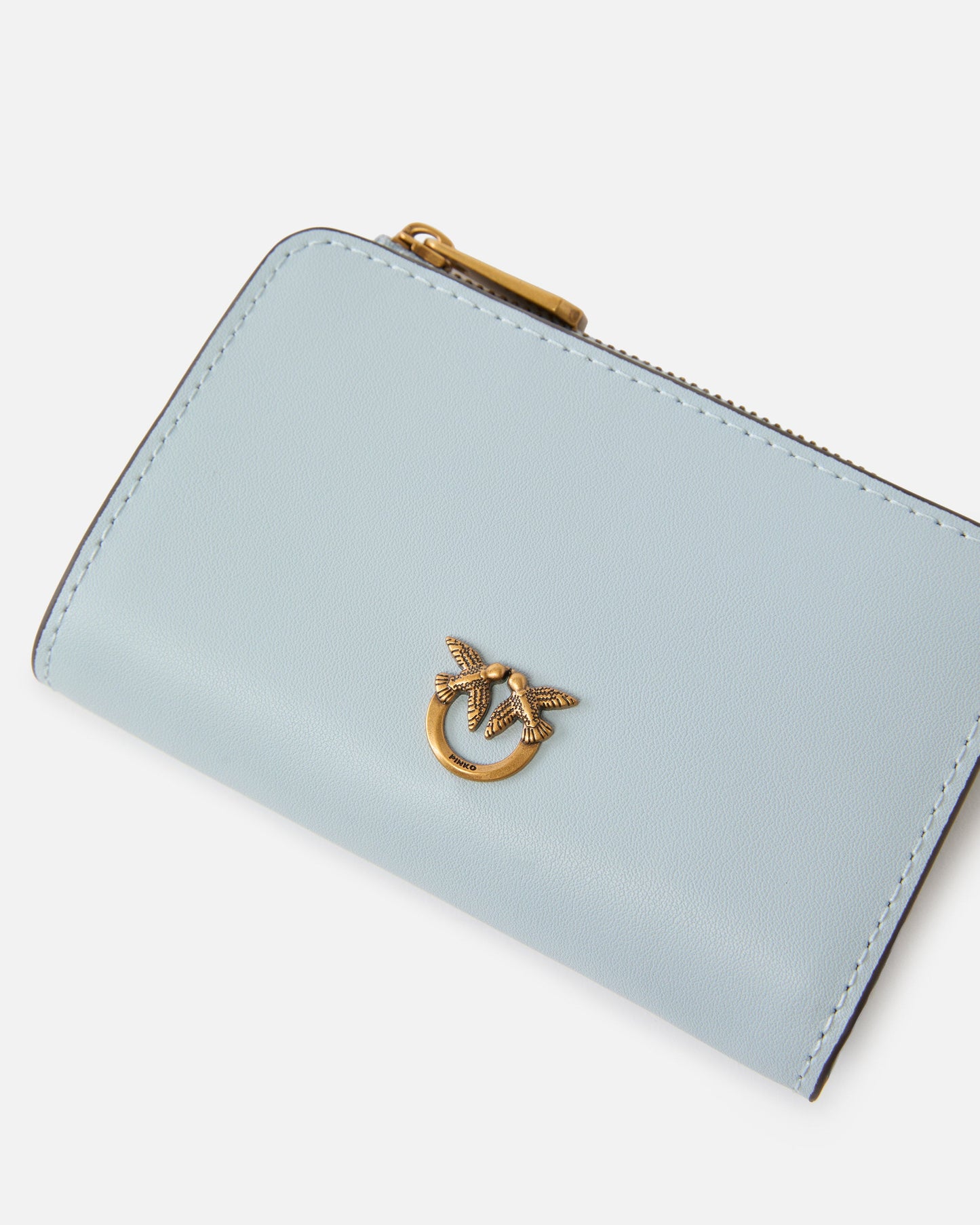 Mini wallet in leather with Love Birds