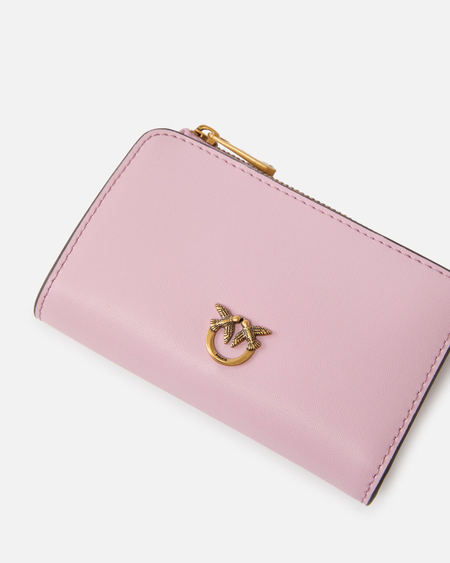 Mini wallet in leather with Love Birds
