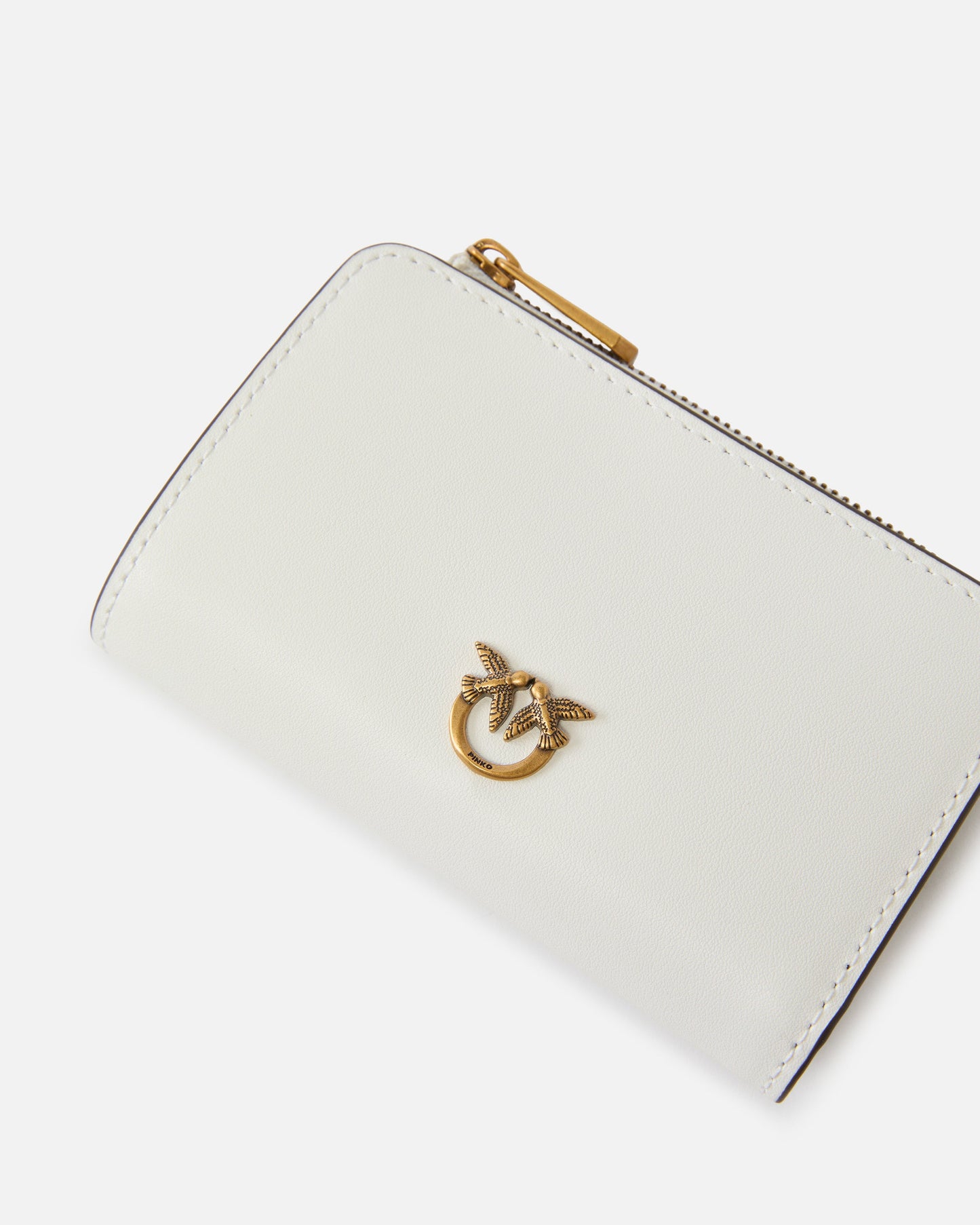 Mini wallet in leather with Love Birds