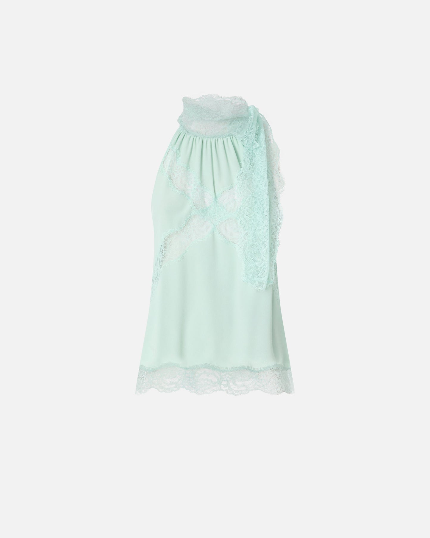 Halterneck top with lace