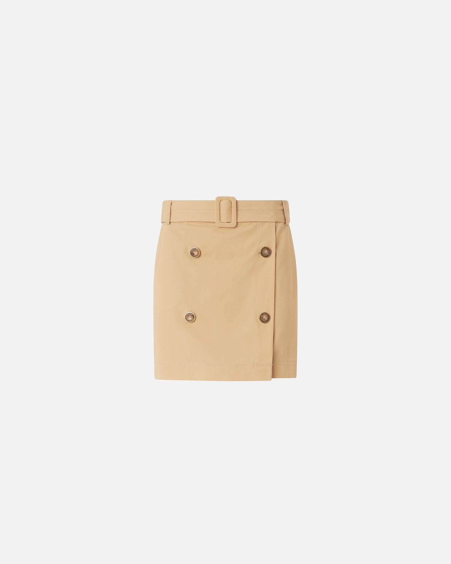 Buttoned mini skirt with belt