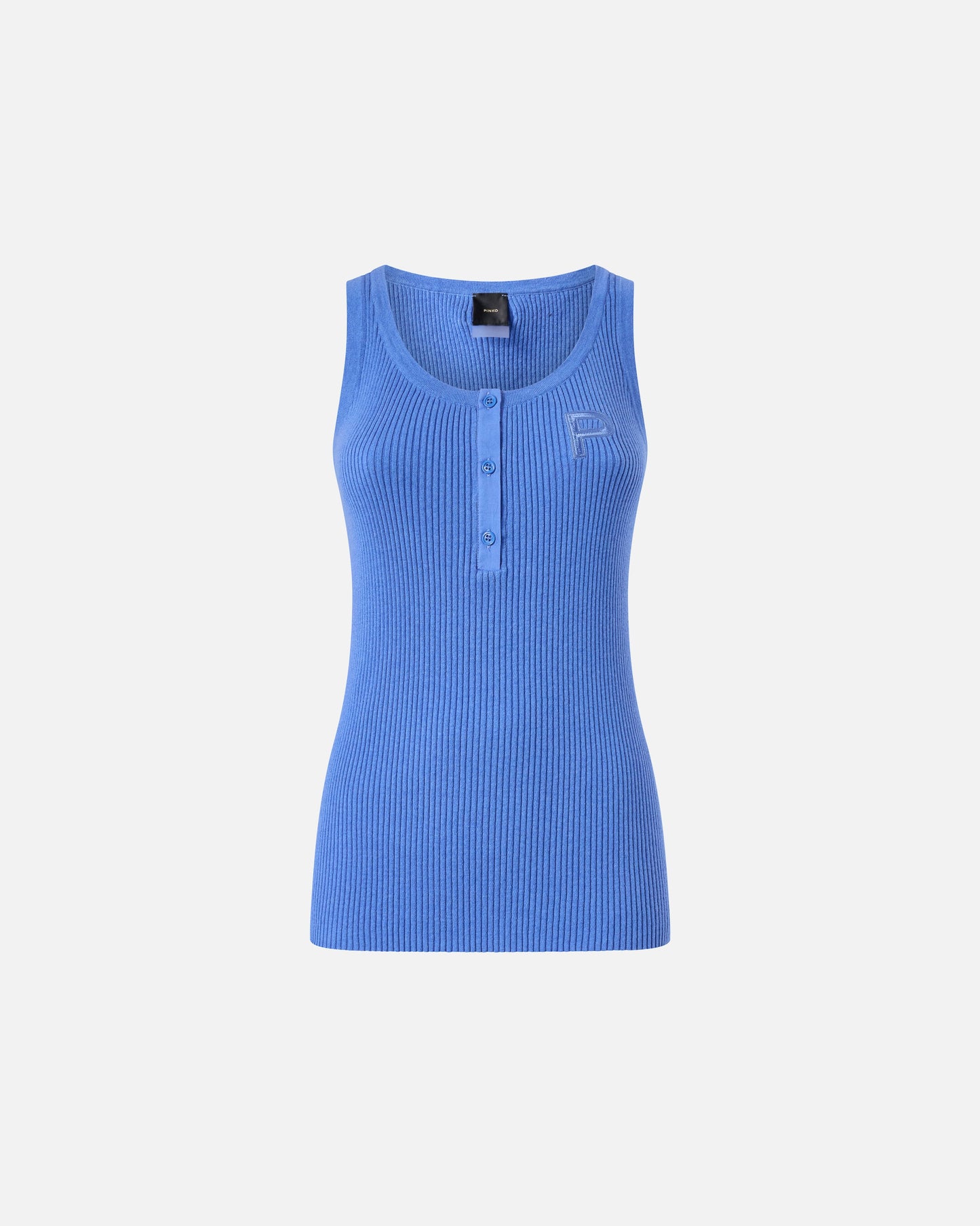 Ribbed sleeveless top with monogram