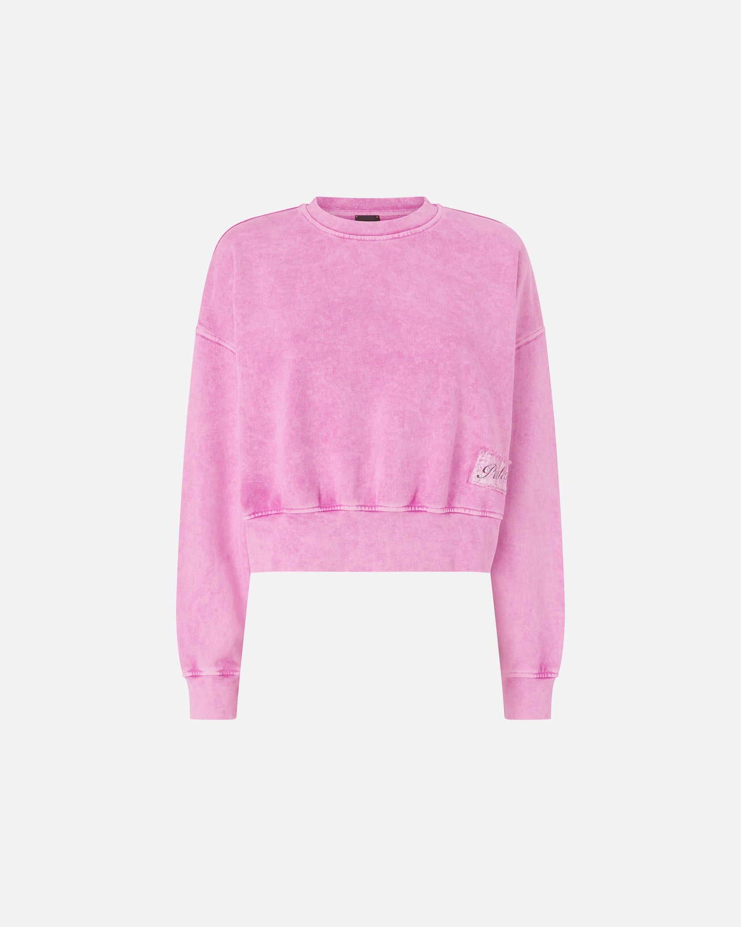Cropped sweatshirt with branded label