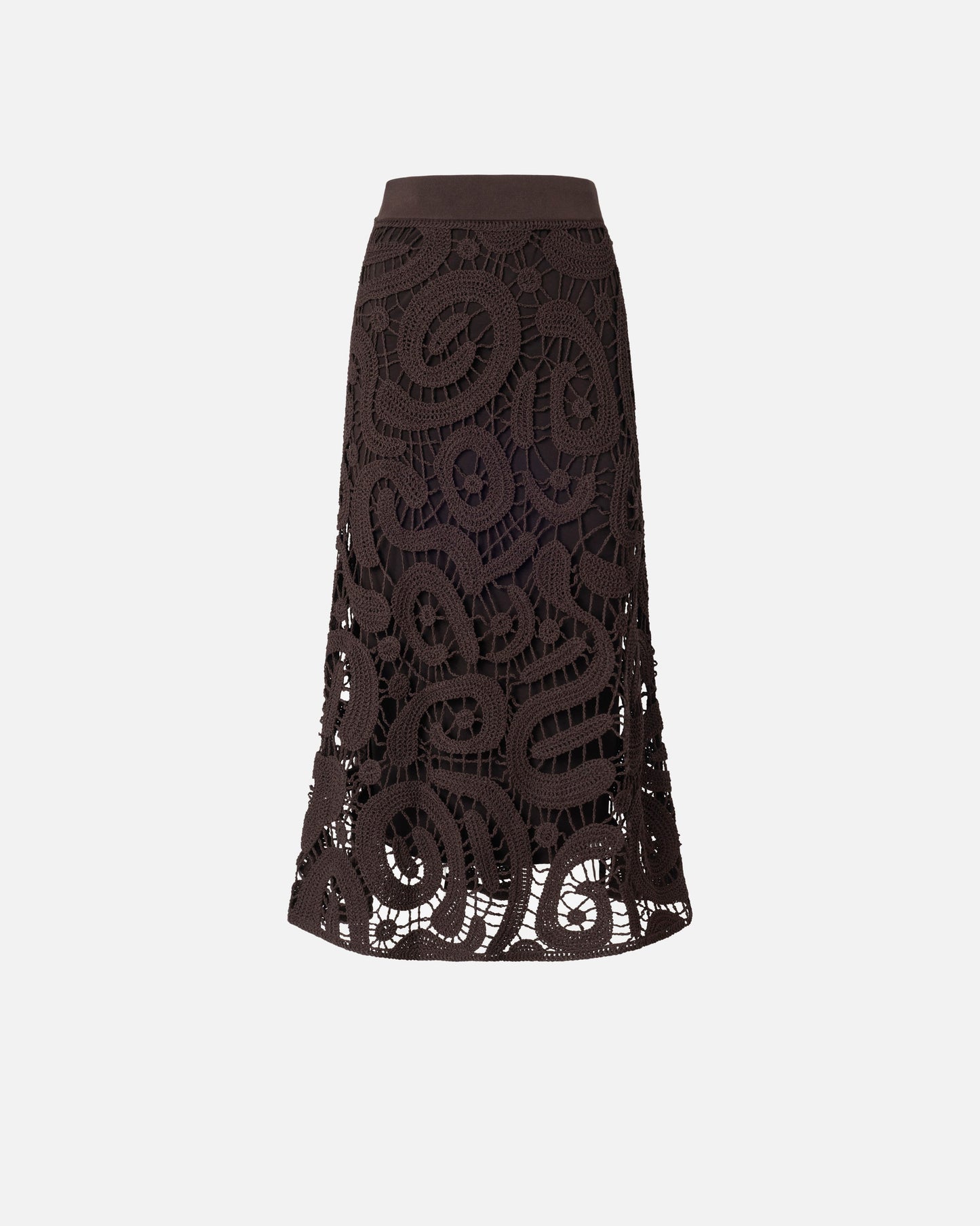 Geometric crocheted midi skirt