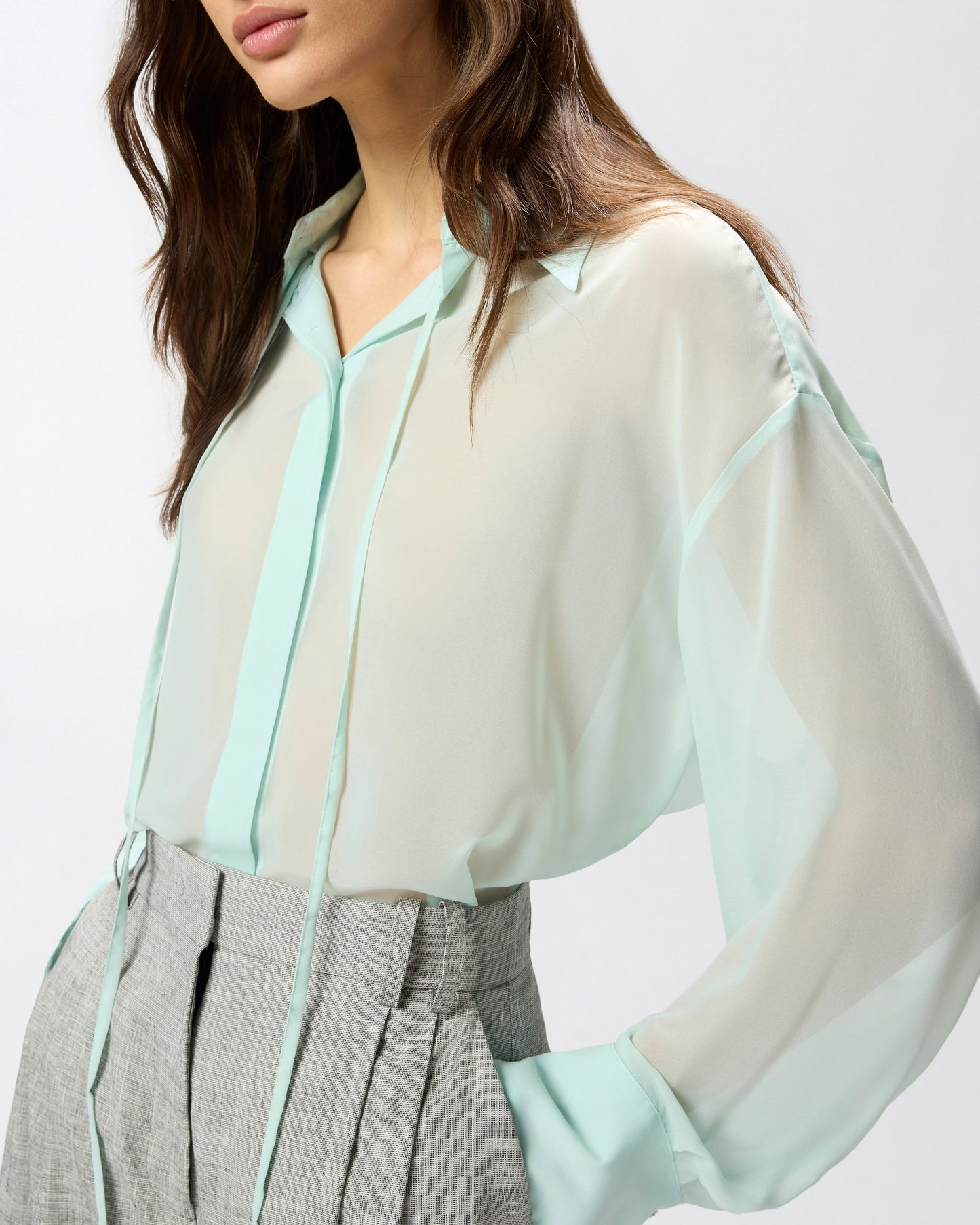 Transparent shirt in chiffon