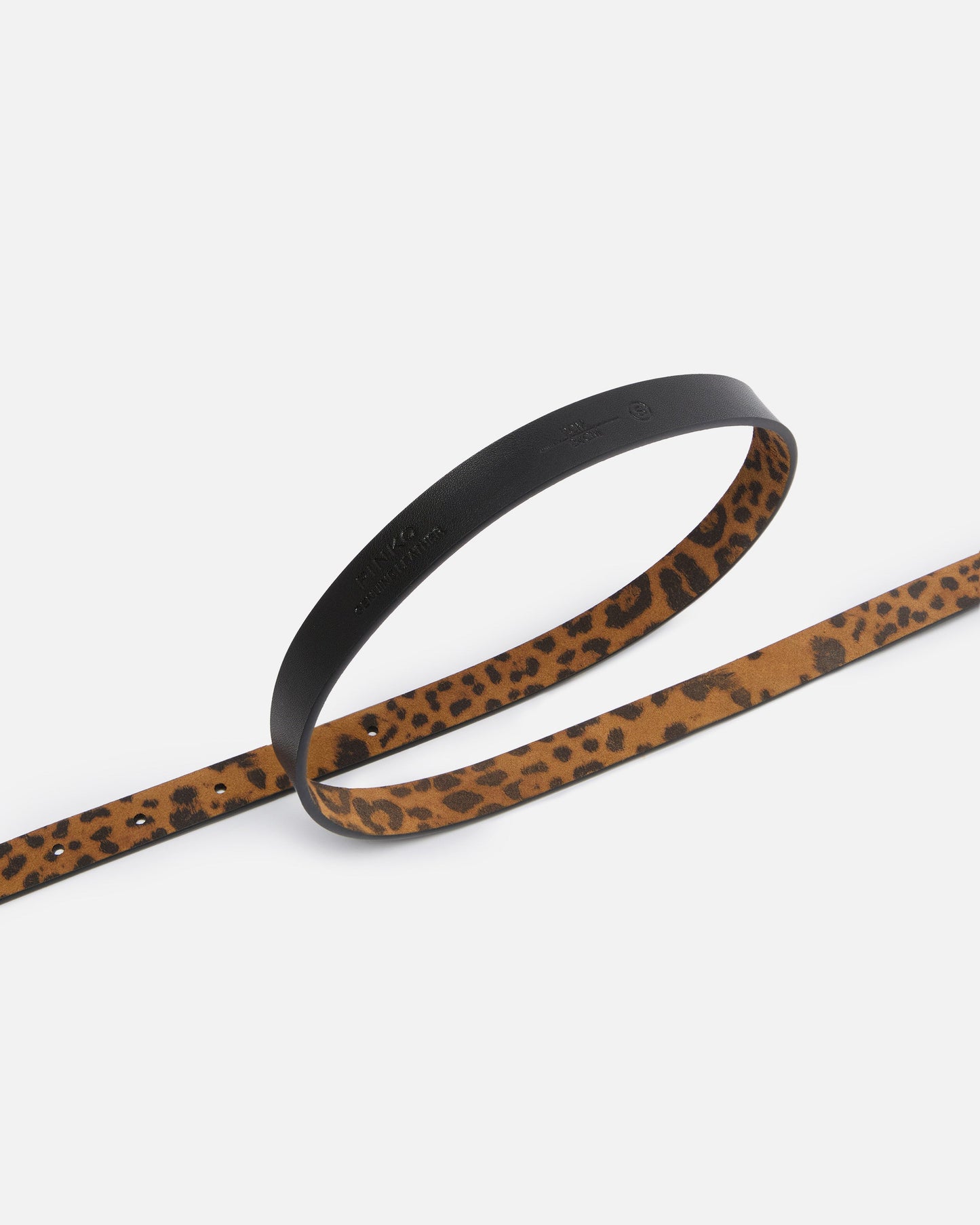 Suede belt with leopard print, 2cm