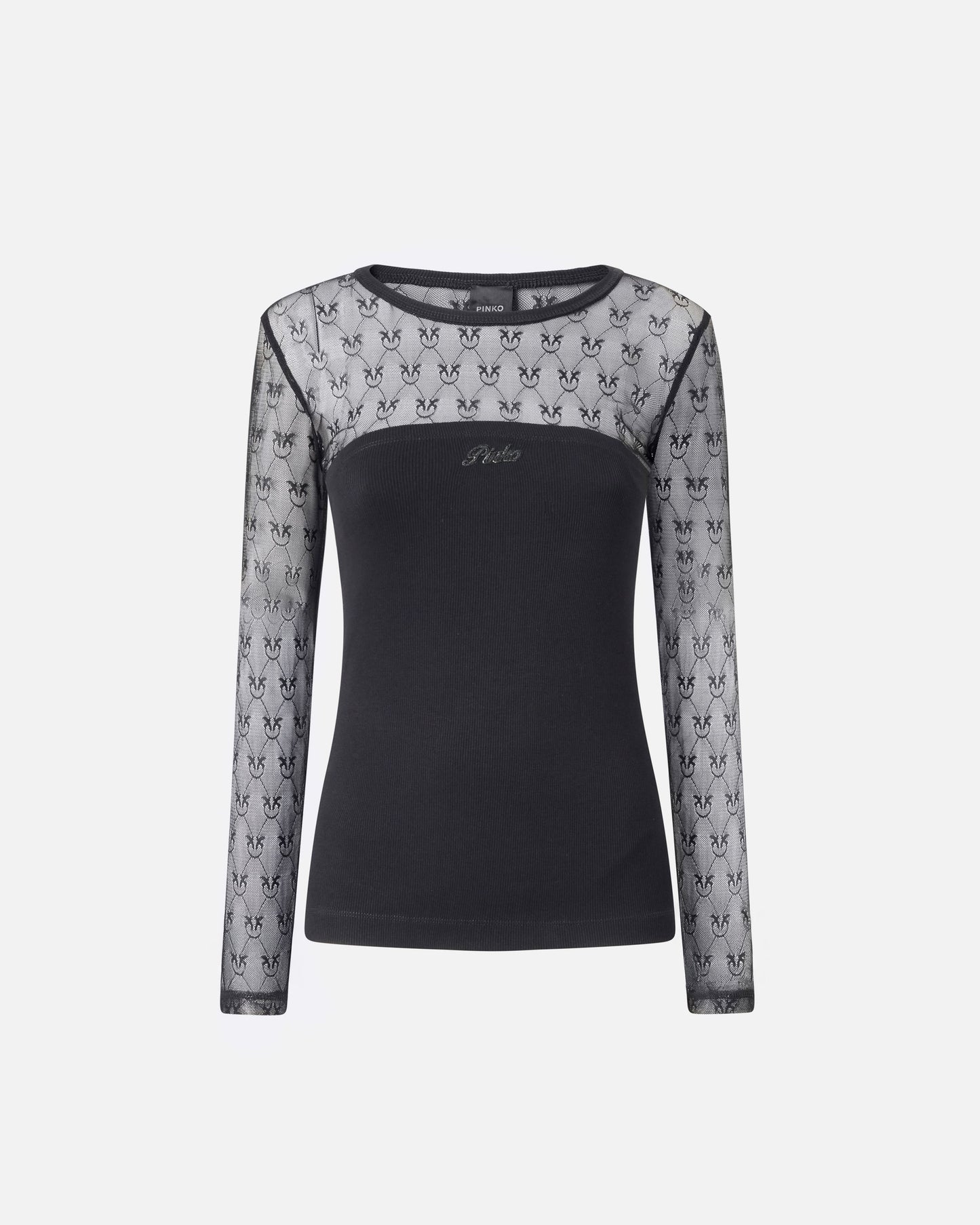 Jersey sweater with Love Birds logo lace