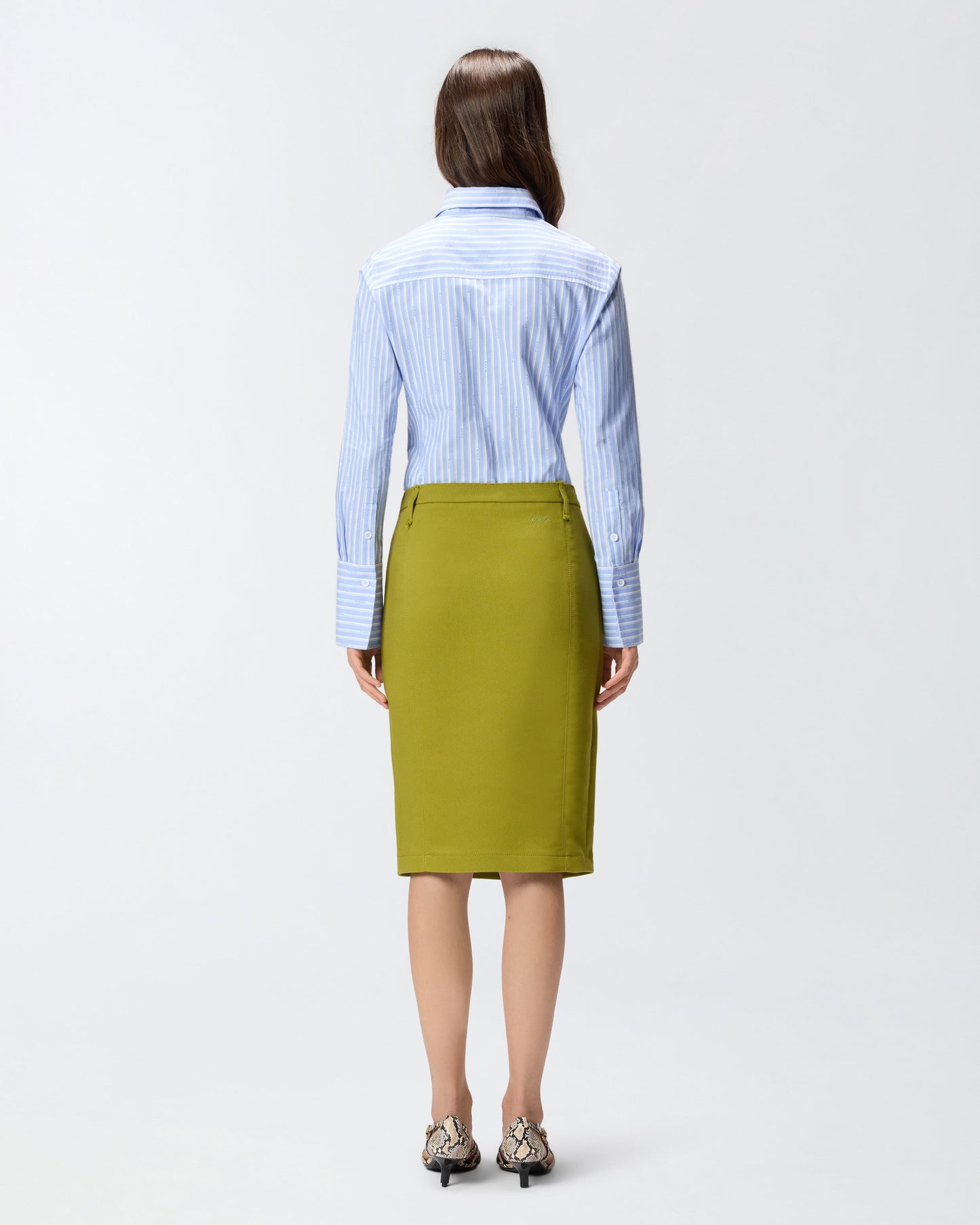 Striped cotton shirt with logo