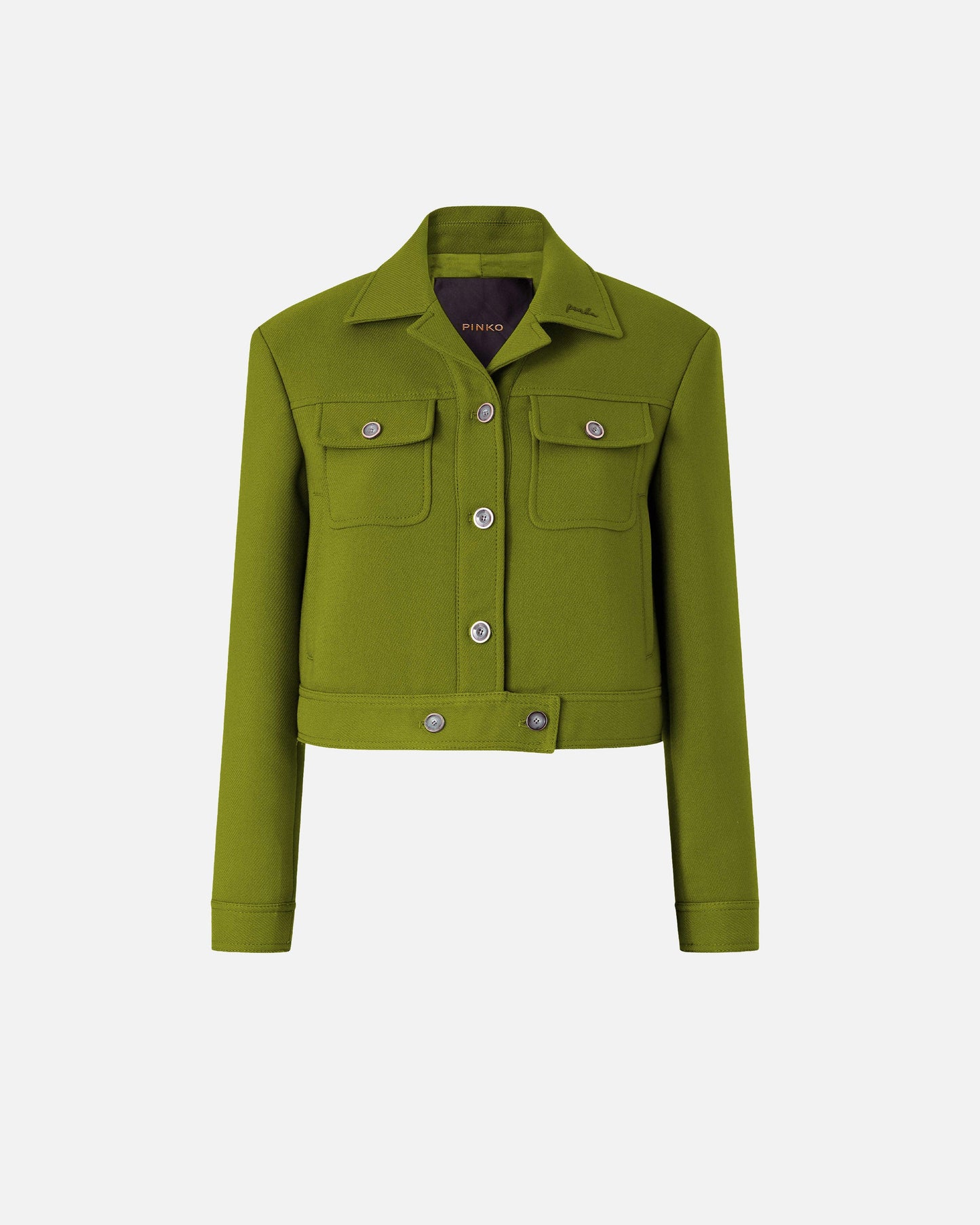 Cropped jacket with topstitching