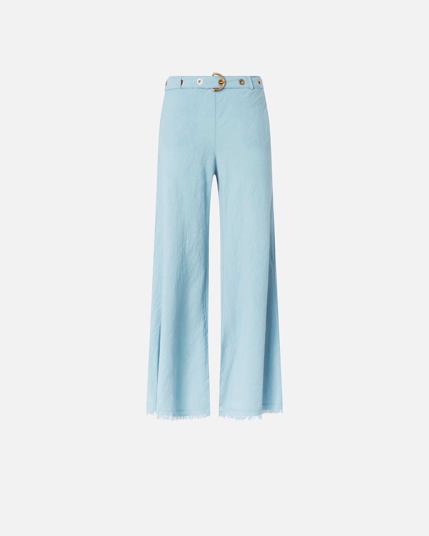 Trousers in linen blend with belt