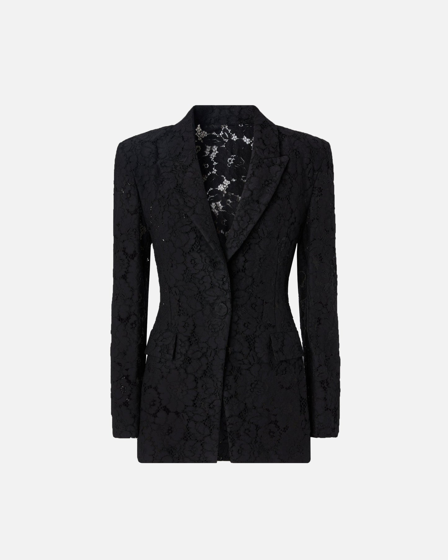 Lace blazer with jewel buttons