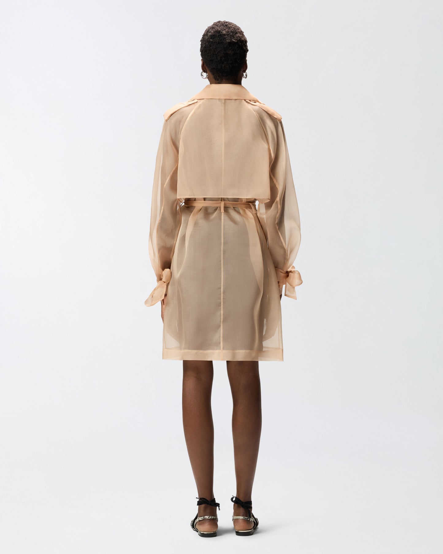 Silk organza trench coat