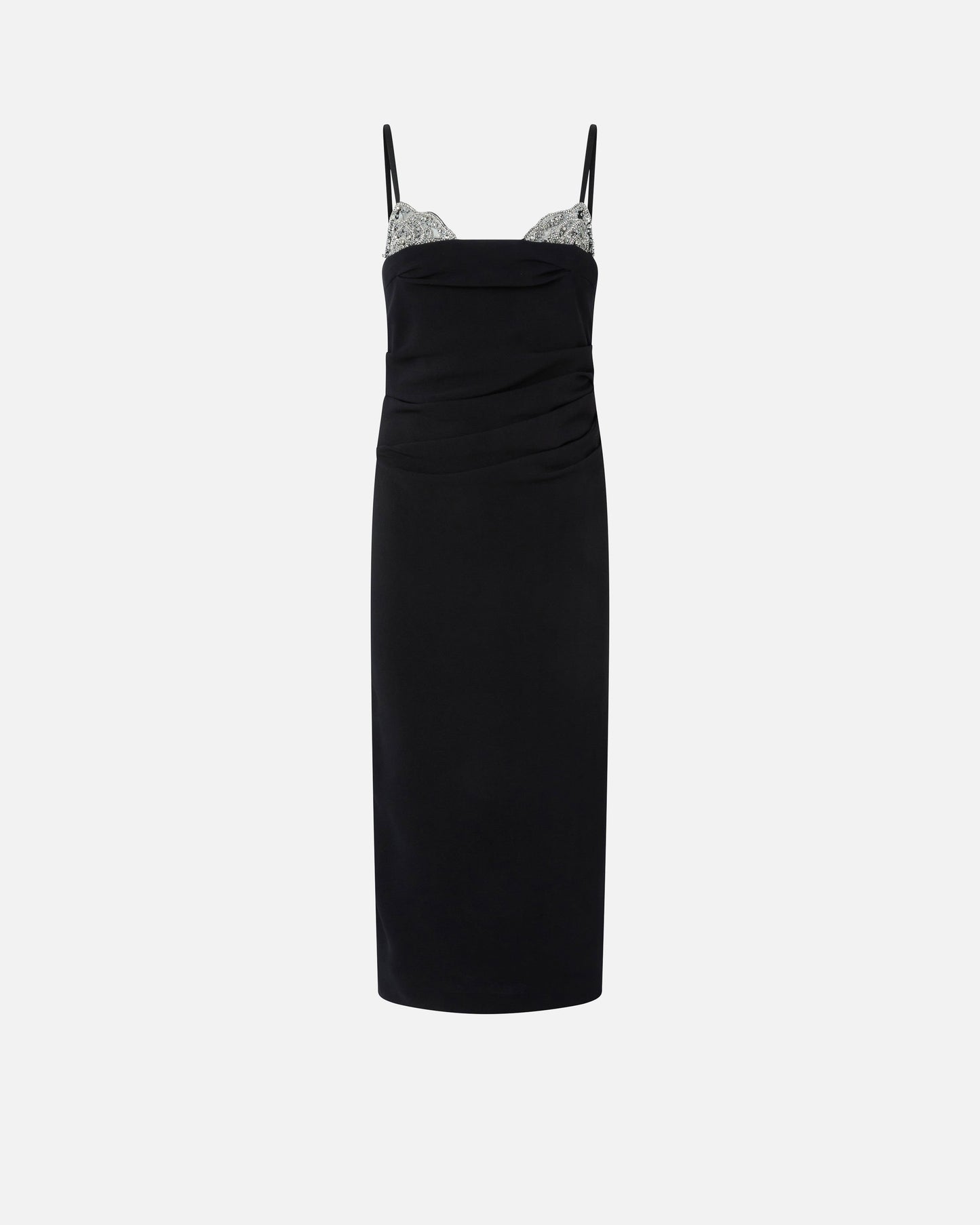 Slim-fit midi dress with jewel embroidery