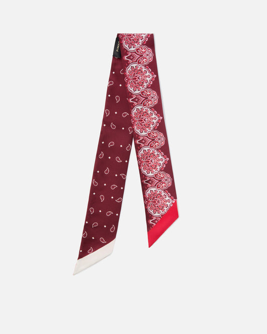 Thin scarf with floral paisley print