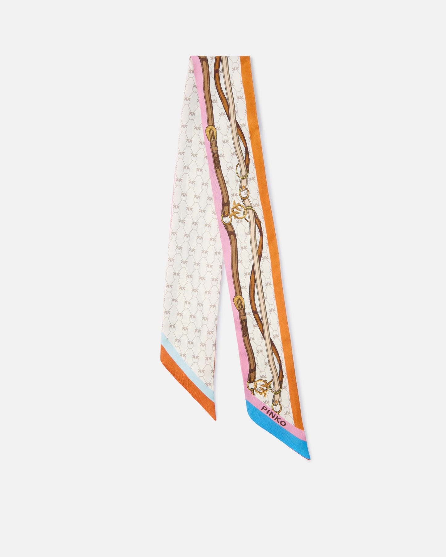 Thin scarf with multicoloured print