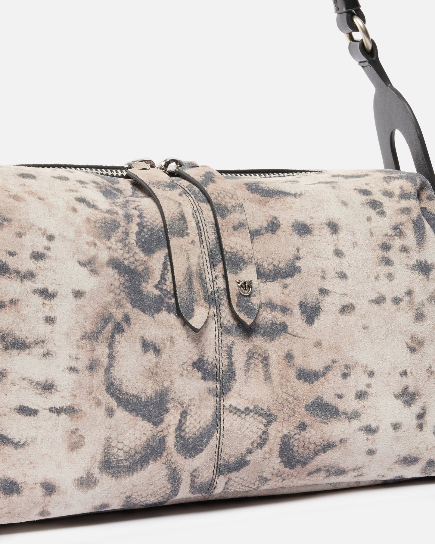 Keeper Bag medium shoulder bag in suede with python print