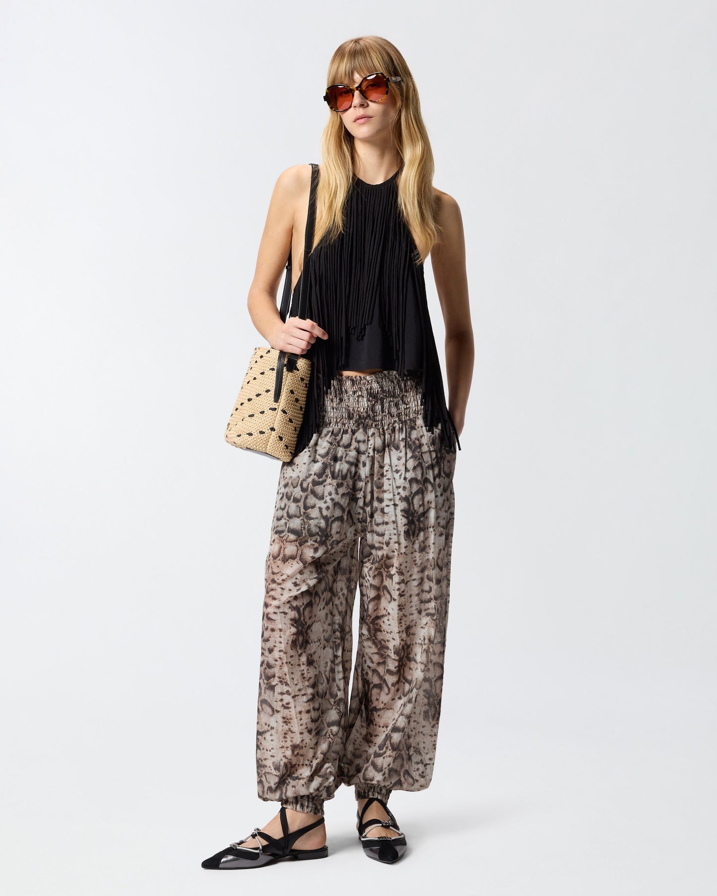 Halterneck top with fringes