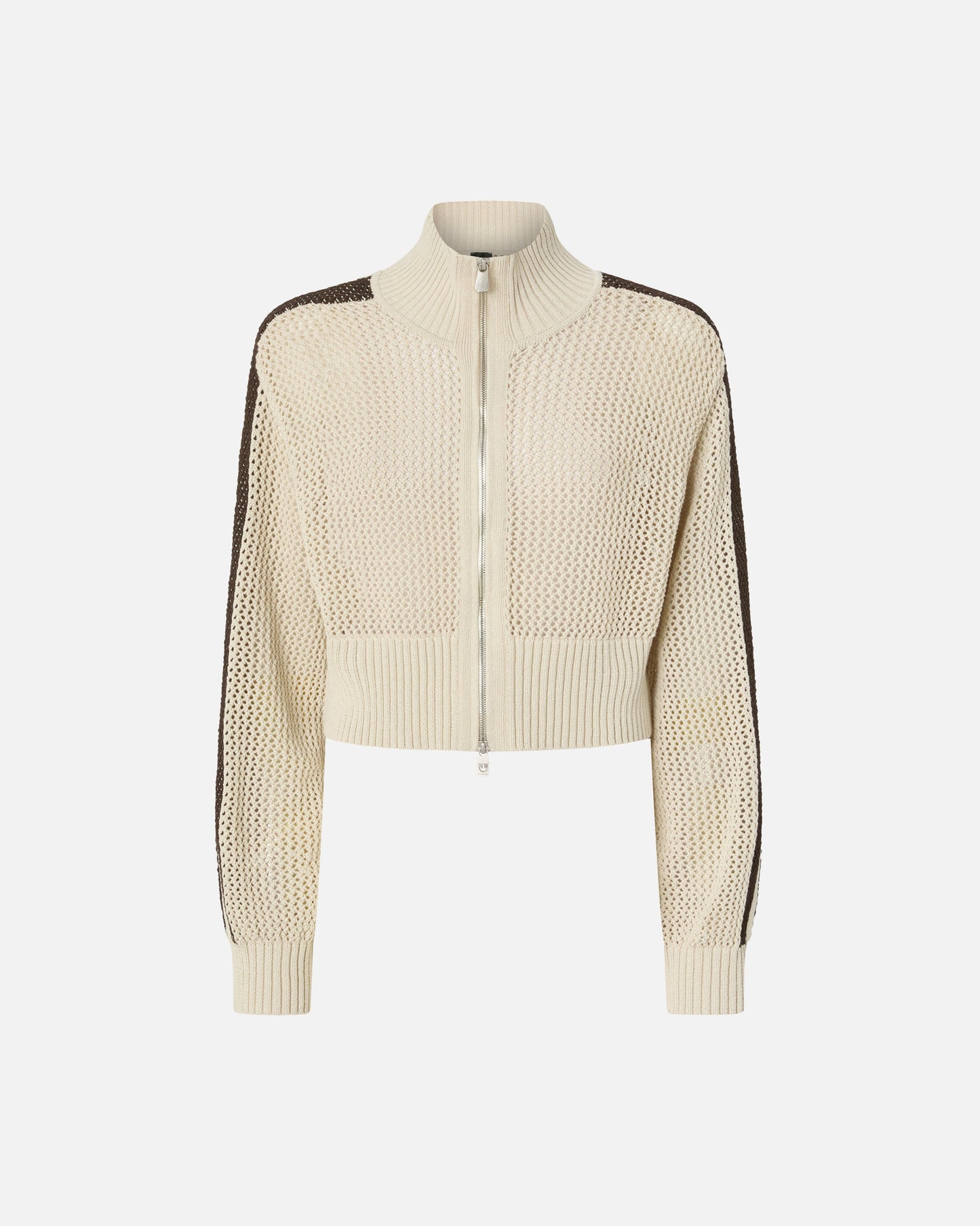 Cropped sweatshirt with bands and openwork